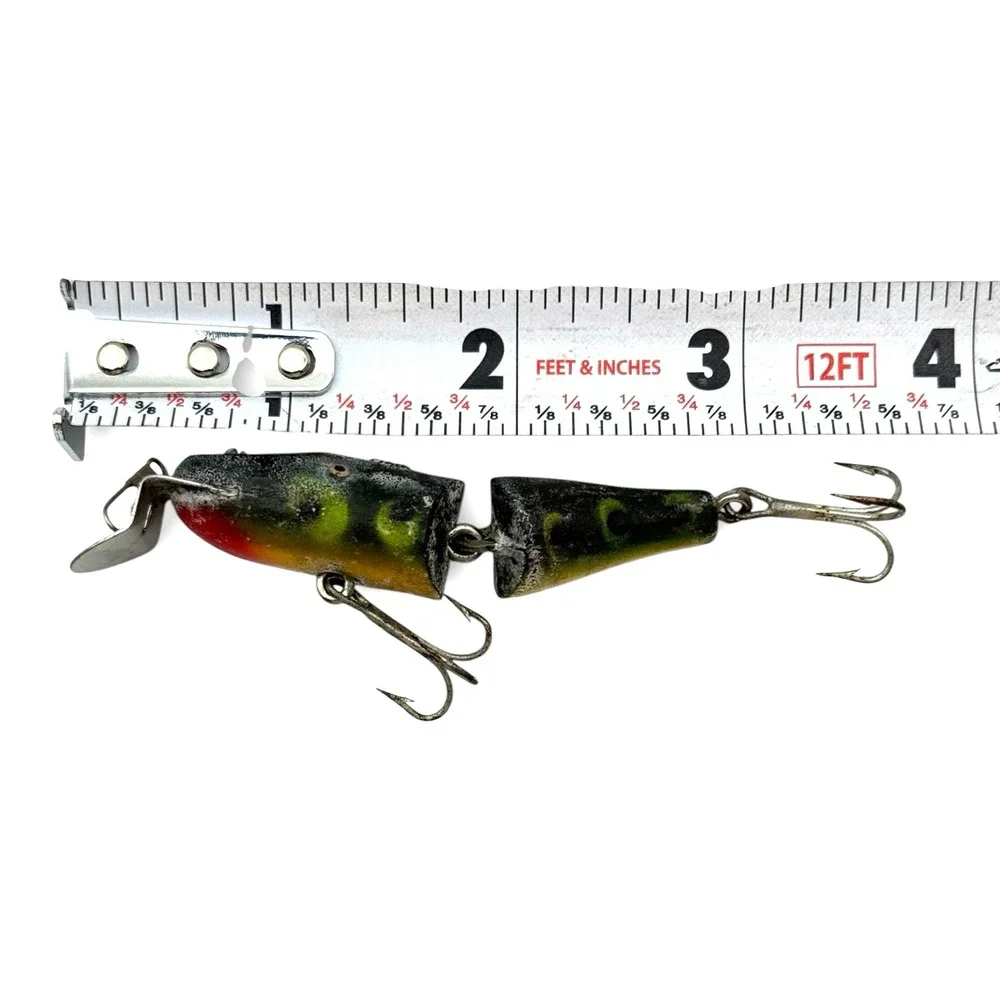 1920s Creek Chub Pikie Jointed Crankbait Perch Fishing Lure Pat 9-7-20 Vintage